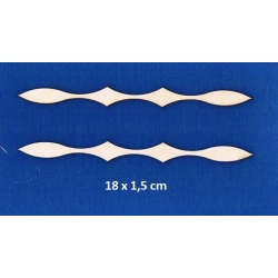 SKLEJKA#3mm Dekor 18x1,5cm , ozdoba 2szt / 1212